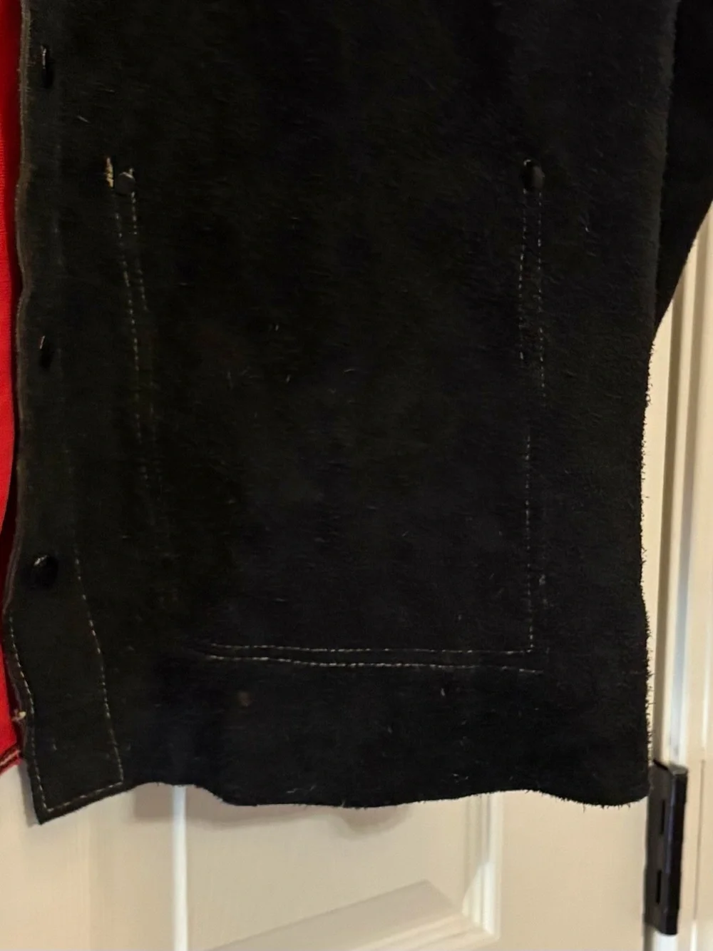 Men's Black Leather Welder Jacket - Picture 3 of 4